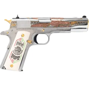 COLT 1911 Goverment Mexican Eagle Flag 38 Super 5" 9rd Pistol | Custom Engraving