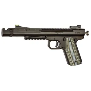 VOLQUARTSEN Scorpion 22 WMR 6" 9rd Pistol w/ Compensator & Hi-Viz - Black / Predator Green VZ Grips