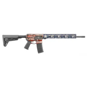 RUGER AR-556 MPR 223 / 5.56 NATO 18" 30rd Semi-Auto Rifle - American Flag Cerakote