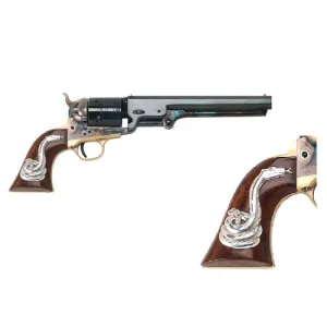 CIMARRON Man w/ No Name 38 Special 7.5" 6rd Revolver - Case Hardened | Walnut Snake Grips