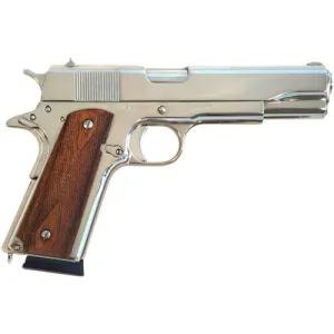 CIMARRON 1911A1 45ACP 5" 8rd Pistol - Nickel / Walnut