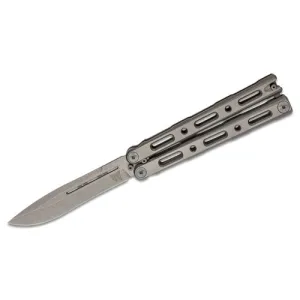 BENCHMADE 85 Billet Ti Balisong Butterfly 4.4" Drop Point Blade w/ Titanium Handles & Magnetic Latch