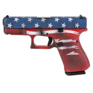 GLOCK G19 9mm 4" 15rd - Red, White, and Blue Flag Battle Worn