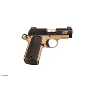 KIMBER Micro 9 HERO 9mm 3.15" 7rd Pistol + Fiber Optic Sights | Desert Tan w/ Custom Engravings