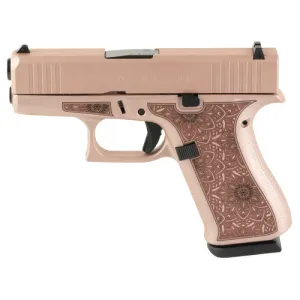 GLOCK G43X 9mm 3.41" 10rd Pistol | Rose Gold, Paisley Laser Engraving