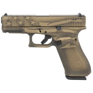 GLOCK G45 G5 9mm 4.02" 17rd Pistol - Coyote Battle Worn Flag