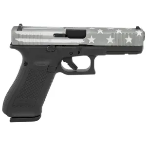 GLOCK G17 G5 9mm 4.49" 17rd Pistol | Serrated Grey Battle Worn Flag Cerakote