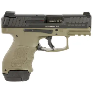 HK VP9SK Subcompact 9mm 3.39" Green 15rd/12rd Semi-Auto Pistol - Green / Black