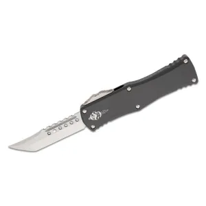 MICROTECH Signature Series Hera OTF Auto Knife 3.125" Hellhound Tanto Blade | Black Aluminum