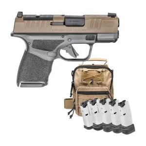 SPRINGFIELD Hellcat OSP 9mm 3" 15rd Optic Ready Pistol w/ Sling Bag & 5 Mags - FDE / Black