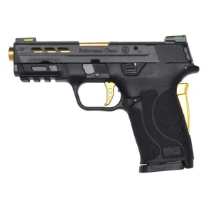 SMITH & WESSON Shield EZ 9mm 3.8" 8rd Pistol w/ Ported Barrel & Hi-Viz Tritium Sights - Gold | Black