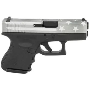 GLOCK G26 G3 9mm 3.43" 10rd Pistol - Black / Grey Battle Worn Flag Cerakote