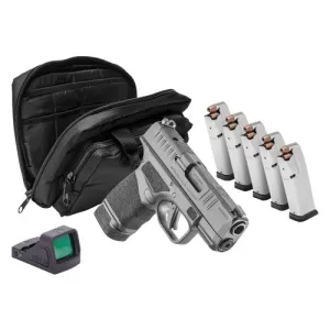 SPRINGFIELD ARMORY Hellcat 9mm 3" 11/13rd Gear Up 2024 - 5 Mags, Range Bag, Viridian RFX Optic