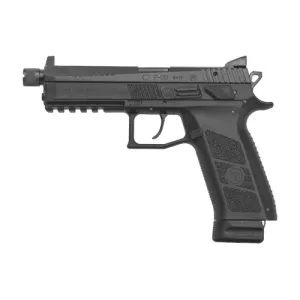 CZ-USA P-09 9mm 5.2" 21rd Pistol + Threaded Barrel & Suppressor Sights, Black
