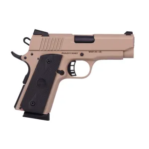 ROCK ISLAND M1911 A1 CS Tactical 45ACP 3.5" 7rd Pistol - FDE w/ Black Rubber Grips