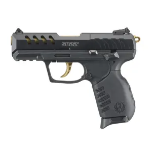 RUGER SR22 22LR 3.5" 10rd Pistol w/ Gold PVD Barrel & Trigger | Black