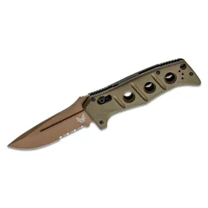 BENCHMADE Adamas AUTO Folding Knife 3.78" FDE Drop Point Combo Blade w/ ODG G10 Handles