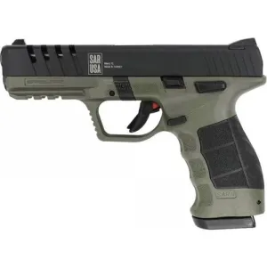 SAR USA SAR9 9mm Mete OD Green Body Black Slide 17rd
