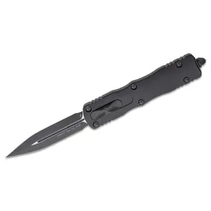 MICROTECH KNIVES Dirac Delta Tactical AUTO OTF Knife 3.79" Double Edge Dagger Blade | Black Handles