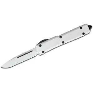 MICROTECH KNIVES Ultratech AUTO OTF 3.46" Drop Point Blade | White Aluminum Handles