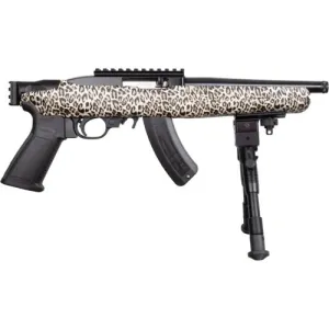 RUGER 22 Charger Lite 22 LR 8" 15rd Pistol w/ Threaded Barrel & Bi-Pod | Leopard