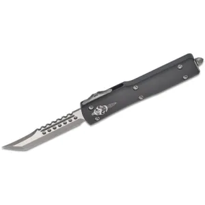 MICROTECH UTX-70 Auto OTF Hellhound 2.41" Double Edge Dagger - Stonewashed / Black