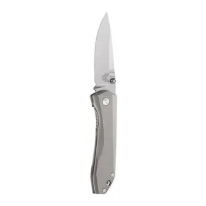 BENCHMADE Mini Ti Monolock 3.24" Drop Point Satin Plain Edge