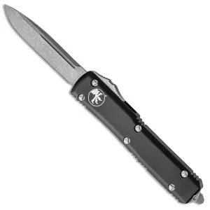 MICROTECH KNIVES Ultratech AUTO OTF 3.46" Apocalyptic Drop Point Blade | Black Aluminum Handles