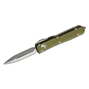MICROTECH KNIFE Ultratech AUTO OTF Knife 3.46" Stonewashed Double Edge Dagger Blade - OD Green