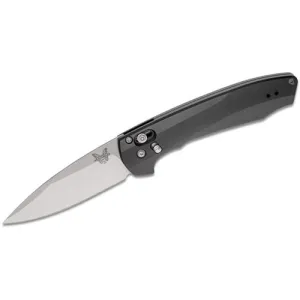 BENCHMADE Arcane AXIS Assisted Flipper Knife 3.2" Drop Point Blade w/ Black Aluminum Handles