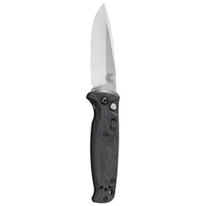 BENCHMADE CLA Auto 3.4" Black Plain Blade Folding Knife - Black G10 Handle
