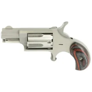 NAA 22LR 1.125" 5rd Mini-Revolver - Stainless | Red & Black Wood Grips