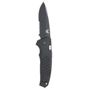 BENCHMADE Auto APB 3.52" Drop Point Coated Serrated Edge