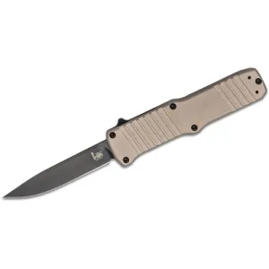 HK KNIVES by Hogue Hardon AUTO OTF 3.375" Clip Point Blade w/ FDE Aluminum Handles