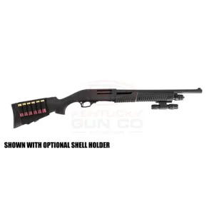 EMPEROR FIREARMS PTP12 12 Gauge 3" 18.5" 4+1 Pump Shotgun w/ Tactical Light & Shell Holder - Black