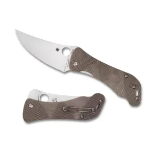 SPYDERCO Hundred Pacer G-10 Brown/Tan CTS XHP Plain Edge