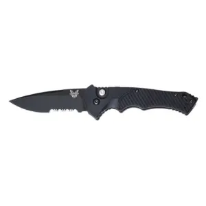 BENCHMADE Rukus II 3.4" Drop Point Blk Serrated Edge Auto