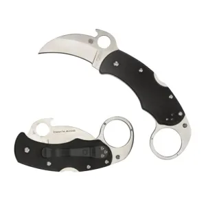 SPYDERCO Karahawk G-10 Black Emerson Open Plain Edge