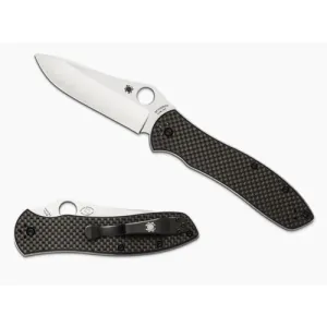 SPYDERCO Bradley Folder 2 Carb Fiber/G-10 CPM M4 Plain Edge