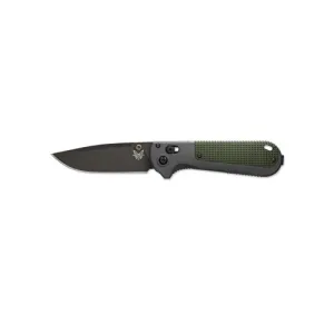 BENCHMADE Redoubt Axis Folding Knife 3.55" Drop Point Blade + Green Grivory Handles