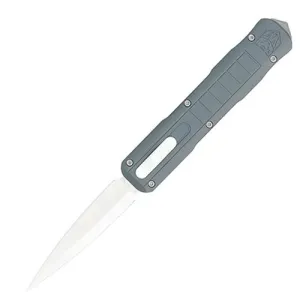 COBRATEC Raptor Auto Knife 3.13" Dagger D2 Blade - Grey Handles
