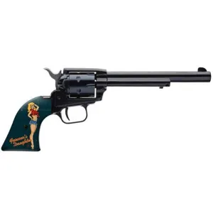 HERITAGE MANUFACTURING Rough Rider 22LR 6.5" 6rd Revolver - Blued / Farmers Daughter Pink-Up