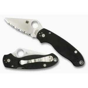 SPYDERCO Para 3 G-10 Black Serrated Edge