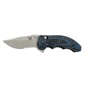 BENCHMADE Axis Flipper 3.18" Drop Point Serrated Edge Satin