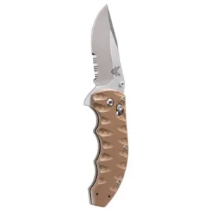 BENCHMADE Axis Flipper 3.18" Drop Point Serrated Edge Satin