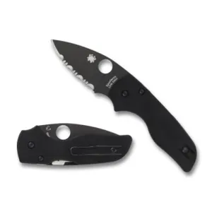 SPYDERCO Lil' Native Black Blade/Compression Lock G-10 Serr