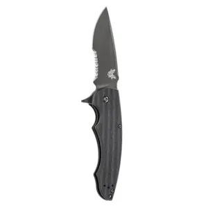 BENCHMADE Precinct 3.3" Drop Point Coated Serrated Edge