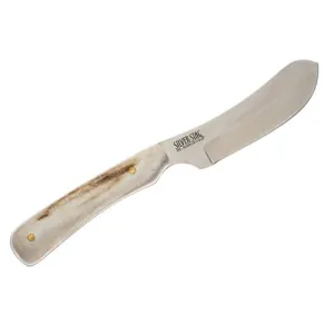 SILVER STAG KNIVES Bullnose Slab 3.5" D2 Plain Blade | Antler Handles