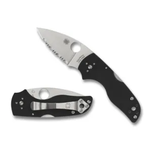 SPYDERCO Lil' Native G-10 Black Mid Back Lock Serrated Edge