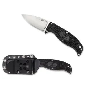 SPYDERCO Enuff Lightweight Black Leaf Shape Plain Edge